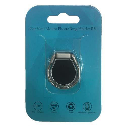 Car Vent Mount Phone Ring Holder R3 Black Weaving